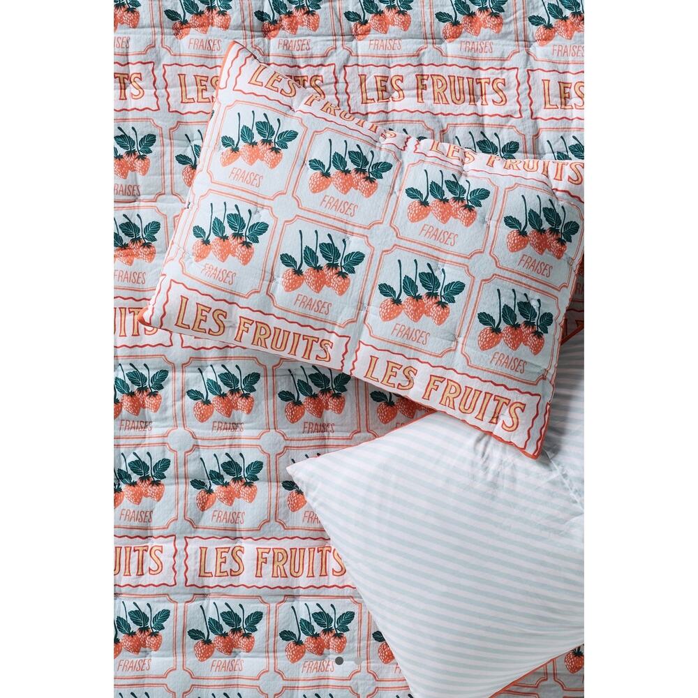 Anthropologie The Printed Textured Cotton Pillow Shams, Set of 2 King